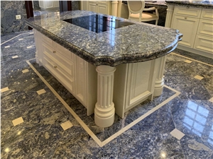 Azul Bahia Granite Waterjet Interior Border Lines,Molding