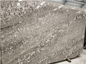 Bianco Antico Brazil White Granite Polished Kitchen Slab, River Galaxy