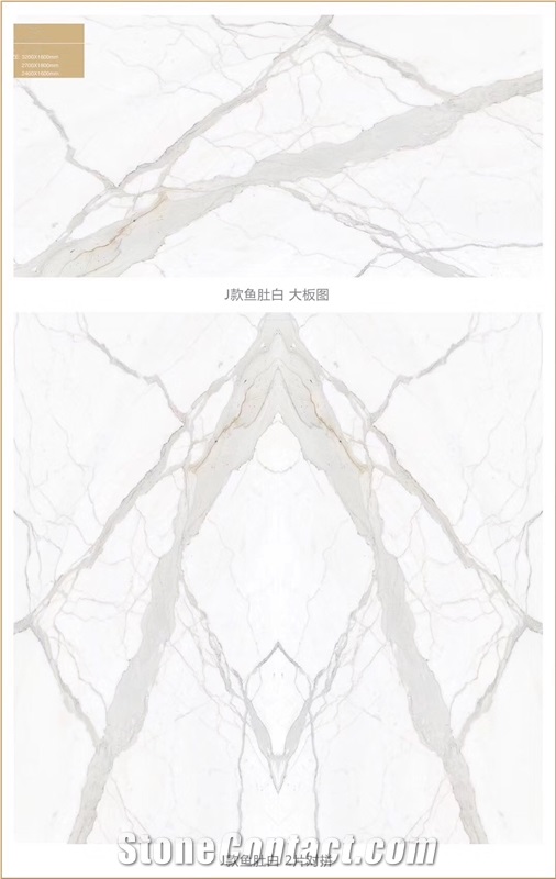 Bianco Calacatta White Marble Quartz Stone Slab
