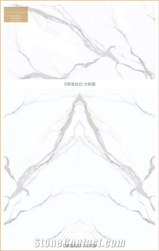 Bianco Calacatta White Marble Quartz Stone Slab