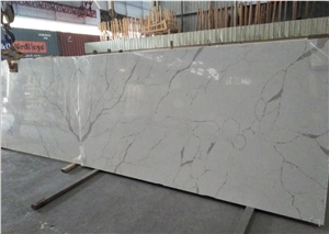 Bianco Calacatta White Quartz Stone Kitchen Slab Solid Surface