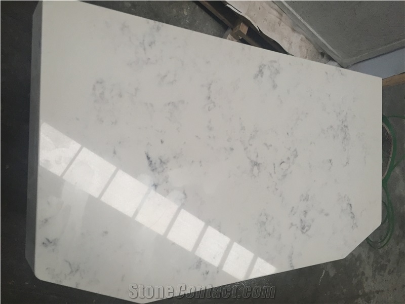 Bianco Carrara Quartz Stone Kitchen Island Countertop