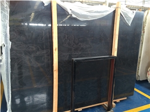 Black Armani Wood Grain Marble Slab Cross Cut