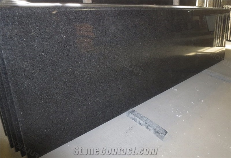 Black Pearl Granite Slab, India Nero Stone Flooring Tile
