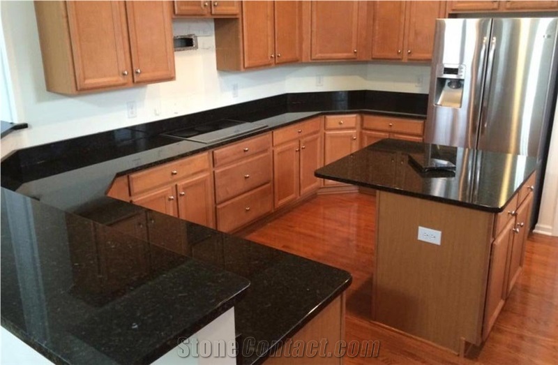 Black Pearl Granite Slab, India Nero Stone Flooring Tile