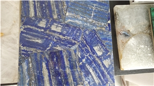 Blue Lapis Lazuli Agate Stone Bar Countertop,Commercial Backlit Reception Counter Top