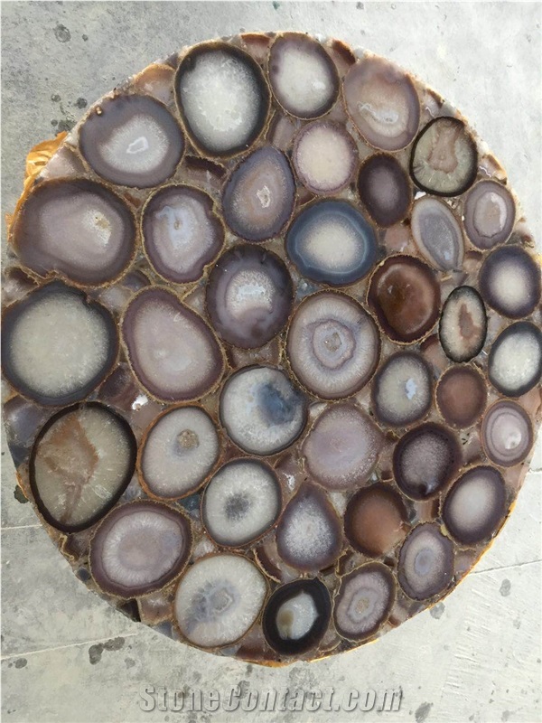 Brazil Lilac Natural Semiprecious Agate Stone Slab