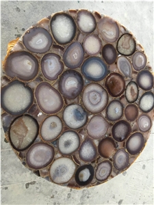 Brazil Lilac Natural Semiprecious Agate Stone Slab