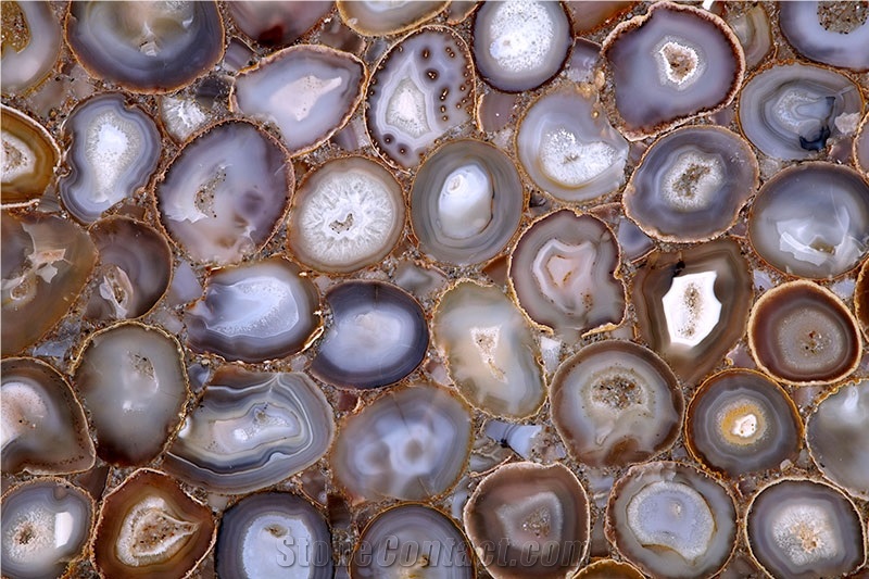 Brazil Lilac Natural Semiprecious Agate Stone Slab