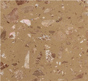 Bubble Tea Brown Crystal Quartz Artificial Stone for Kitchen