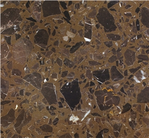 Bubble Tea Brown Crystal Quartz Artificial Stone for Kitchen