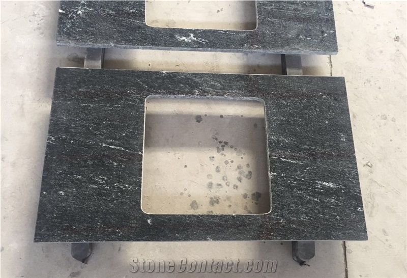 Cloud Black Forest Granite Bathroom Vanity Top