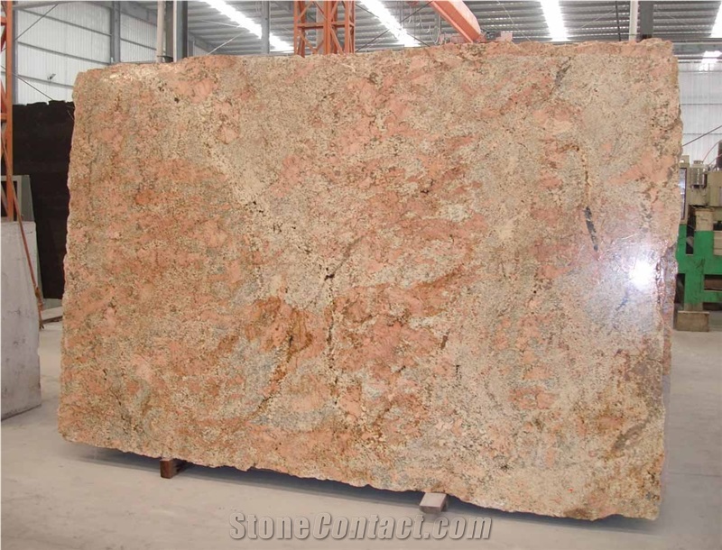 Cream Bordeaux Granite Slab Polished Kitchen Slab