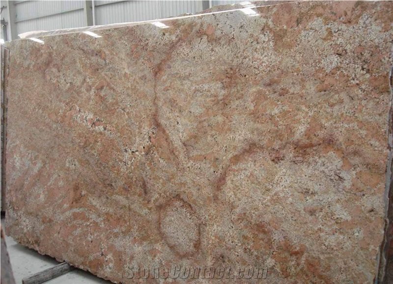 Cream Bordeaux Granite Slab Polished Kitchen Slab