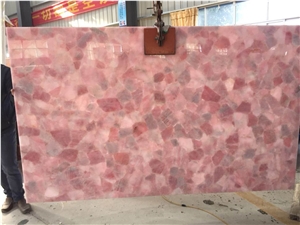 Crystal Pink Semiprecious Stone Slab,Gemstone