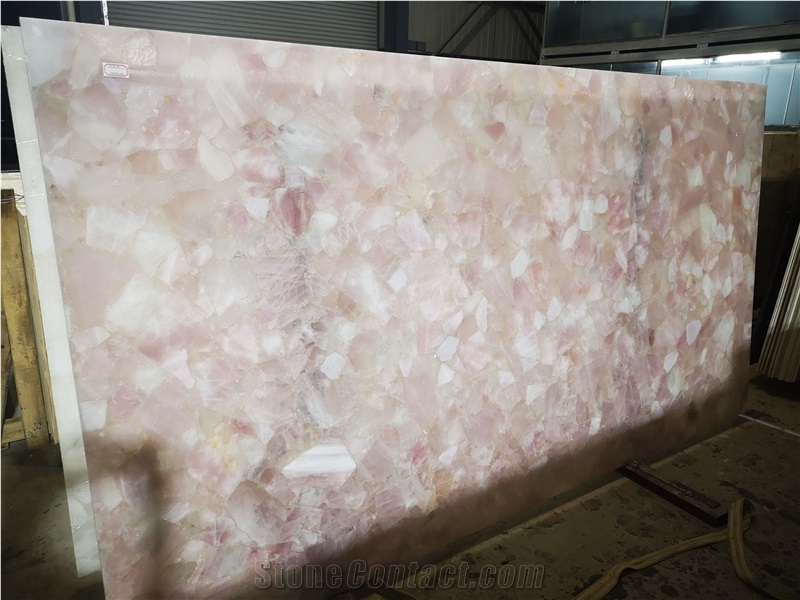 Crystal Pink Semiprecious Stone Slab,Gemstone