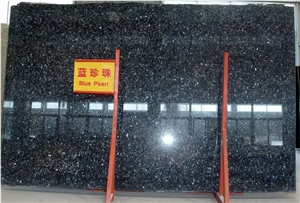 Emerald Blue Pearl Granite Slab Polished / Glossy Wall Granite Tile