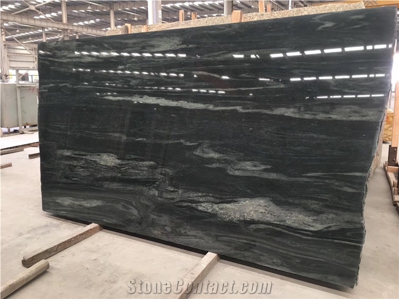 Galaxy Olive Green Forest Wave Granite Bath Top