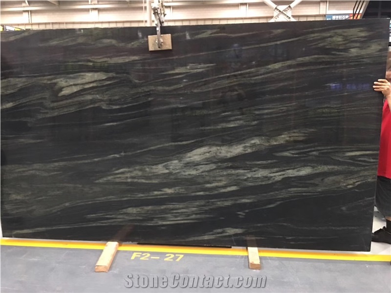 Galaxy Olive Green Forest Wave Granite Bath Top