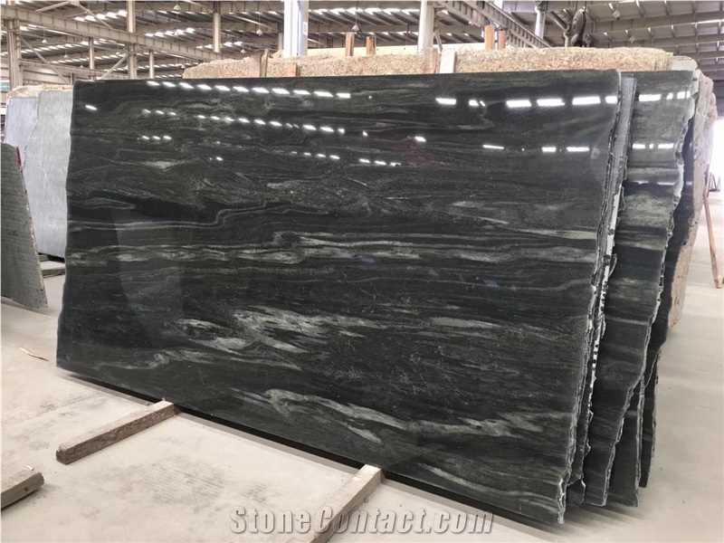 Galaxy Olive Green Forest Wave Granite Bath Top