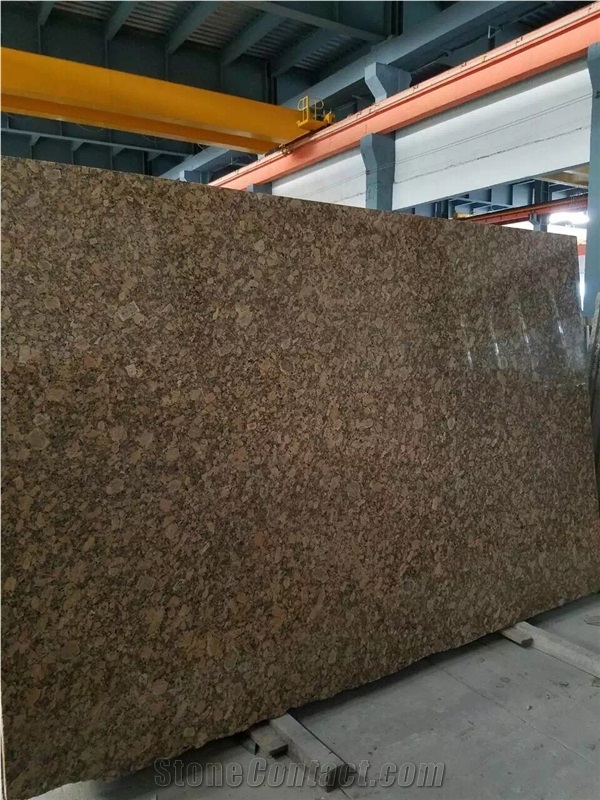 Giallo Venzino Fiorito Granite Slab, Brazil Gold Kitchentop Prefab Design