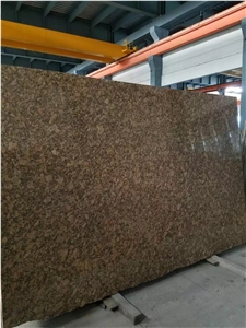 Giallo Venzino Fiorito Granite Slab, Brazil Gold Kitchentop Prefab Design