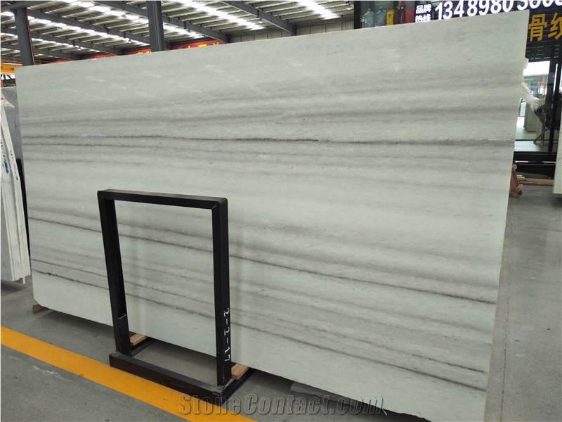 Glacier White Crystal Wooden Vein Marble Slab
