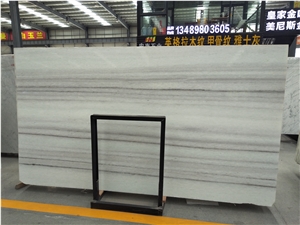 Glacier White Crystal Wooden Vein Marble Slab