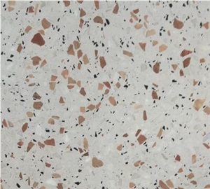 Grey Terrazzo Stone Tile, Small Slab Floor Pattern Paving