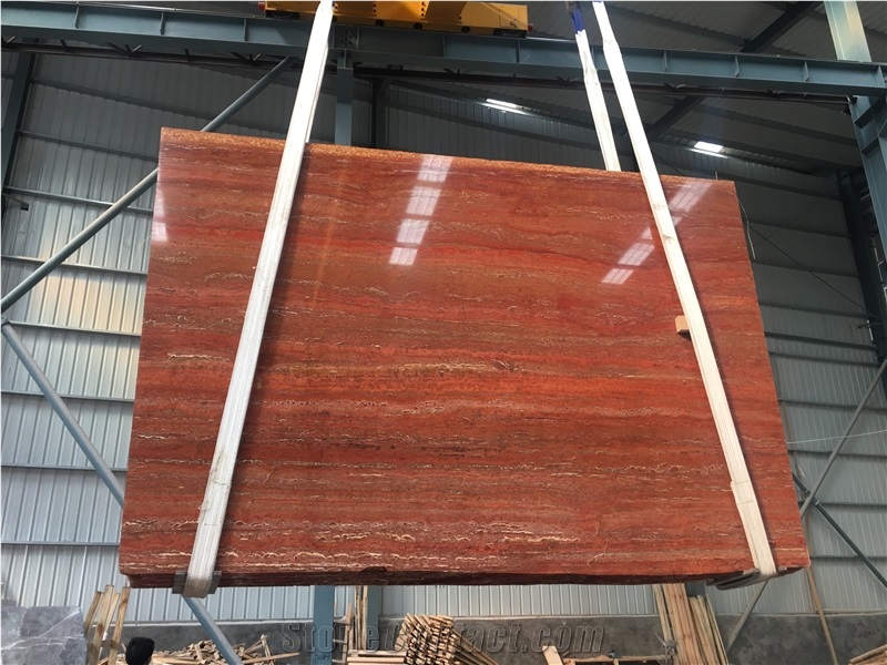 Iran Persia Rosso Red Travertine Slab / Rojo Persa