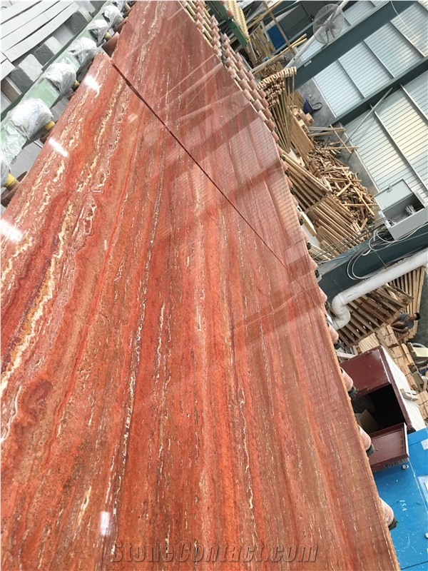 Iran Persia Rosso Red Travertine Slab / Rojo Persa
