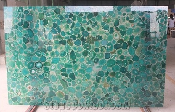 Lotus Green Agate Stone Semiprecious Slab Interior Wall