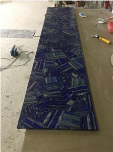 Natural Blue Lapis Lazuli Commercial Bar Top Project Show