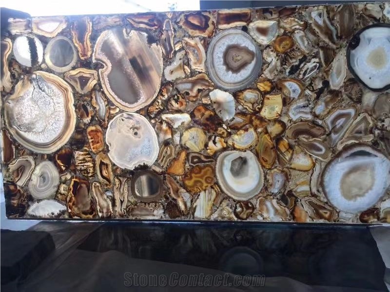 Petrified Brown Colorful Agate Stone Slab,Gemstone