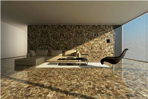 Petrified Wood Natural Brown Agate Stone Floor Panel