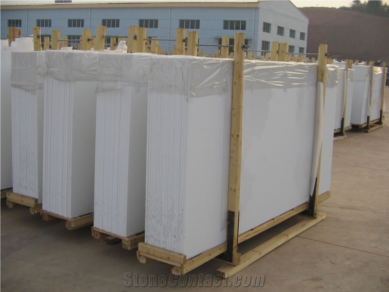 Pure White Artificial Marble Stone Nano Crystallized Glass Tile