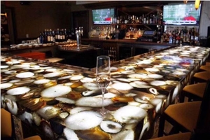 Purple Agate Stone Translucent Commercial Bar Top