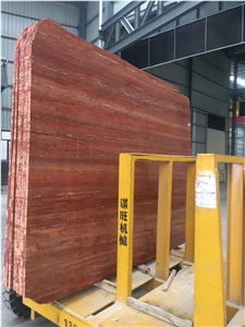 Rose River Wooden Vein Red Travertine Slab Polished Rose River Wooden Vein Red Travertine Slab Polished