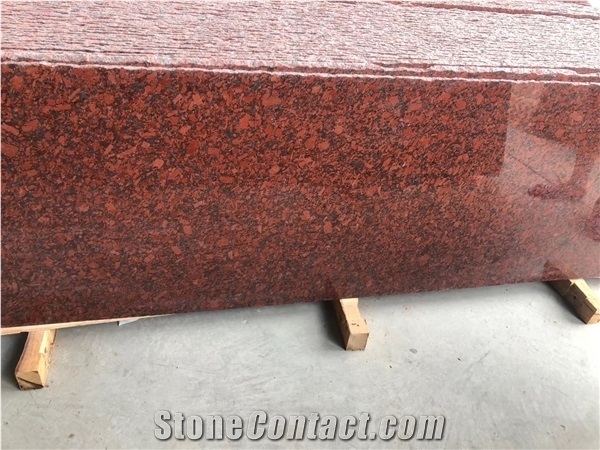 Rosso Rubino / Ruby Red Granite Slabs Flooring