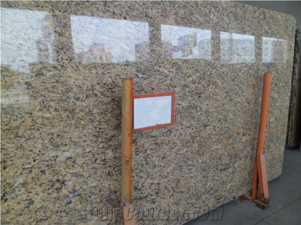 Santa Cecilia Granite Slabs Yellow Polished Slabs