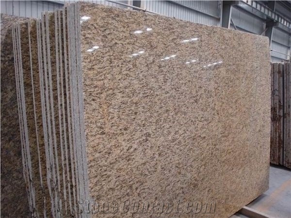 Santa Cecilia Granite Slabs Yellow Polished Slabs