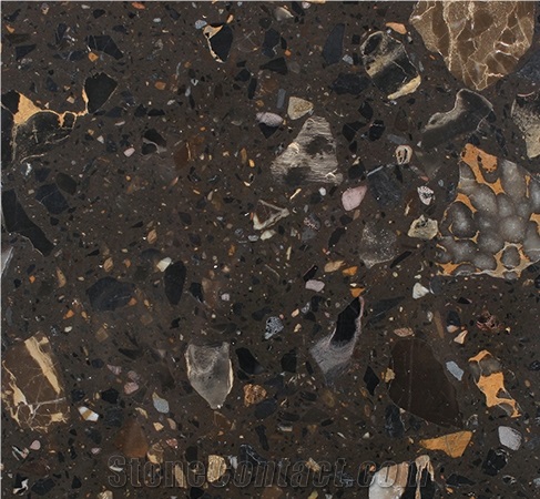 Seashell Black Artificial Stone Kitchen Slab/Bathroom