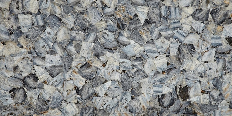 Silver Crystal Ice Agate Stone Gemstone Slab,Bathroom Wall