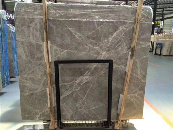 Silver Grey Emperador Marble Slab, Floor Tiles
