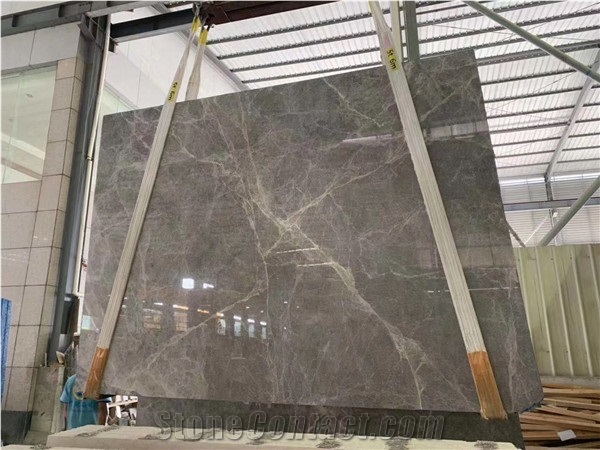 Silver Grey Emperador Marble Slab, Floor Tiles