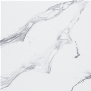 Solid Artificial Calacatta Marble Quartz Stone Dining Table, Stone Furniture
