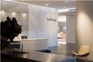 Solid Artificial Calacatta Marble Quartz Stone Office Wall Panel