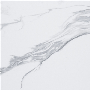 Solid Artificial Calacatta White Marble Quartz Stone Slab