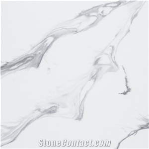 Solid Artificial Calacatta White Marble Quartz Stone Slab