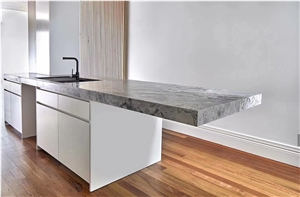 Statuario Silver Grey Marble Kitchen Island Top